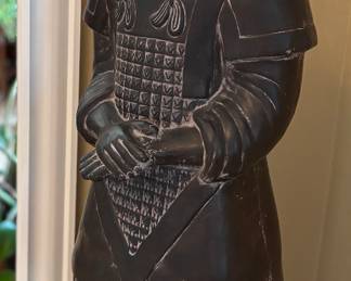 $500 Ceramic Chinese warrior statue; 12L x 9W x 38H