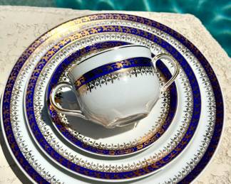 $1250 Beautiful, classic Wawel China made in Poland, including dinner plates, salad plates, cups, saucers, platters, etc. 123 pieces total.