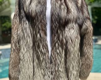 SOLD; Yves Saint Laurent Designer Collection silver fox, short fur jacket