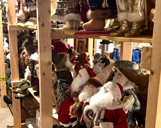 Shop this sale in person to see the huge variety of Santas for sale, plus other holiday items.
