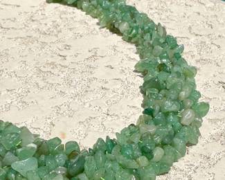 SOLD; jade gemstone wide necklace