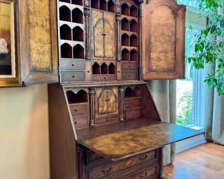 Image of the Harden George II secretary with doors open and drop down desk.