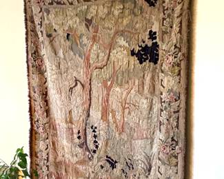 $3800. Hand stitched wool tapestry antique. ~5' x 7'