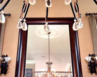 $1200 Large (HUGE!) format beveled mirror with beautiful carved detailing; 64L x 100H