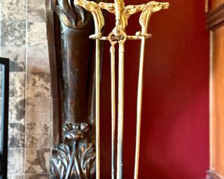 $300 - Vintage Brass Fireplace Tools - Complete set found on 1st Dips for $950
