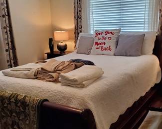 Complete Bedroom Furniture Set - Bed, Night Stands and Tall Chest of Drawers