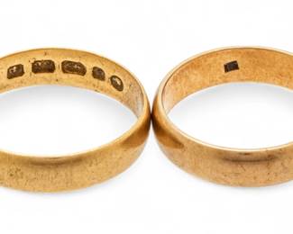 Lot 60 | 14K & 22K Yellow Gold Ring Bands 5 g 2 PCS