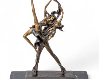 Lot 1046 | After Louis Icart (French, 1888-1950) Bronze Sculpture, 20th C., 'Dancers', H 19.5" W 11" Depth 4"