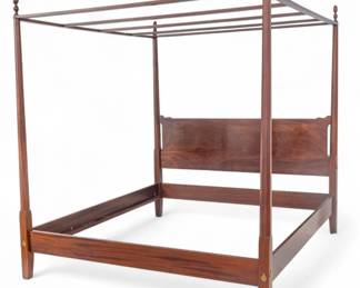 Lot 1077 | Wright Table Company (American) Carved Mahogany King Size Canopy Bed H 88" W 82" L 86"