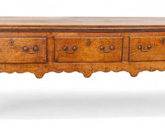 Lot 1070 | Country French Style Oak Low Dresser Early 20th Cent., H 32" W 80" Depth 21" 1 PC