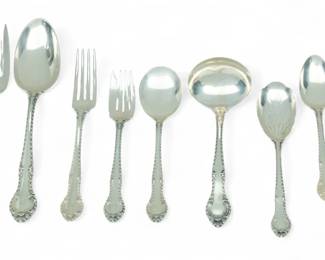 Lot 73 | Gorham Sterling Silver English Gadroon Flatware Set for 9 68 PCS
