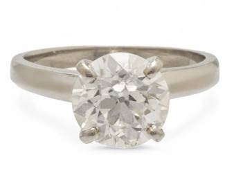 Lot 1 | 2.83ct Circular Brilliant Diamond And 14k White Gold Solitaire Ring 7 5 g