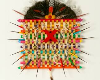 Lot 1011 | David McCarthy (American, B. 1950) Mixed Media 1992, 'Qualalenta (She Brings Beauty to Life)', H 29.75" W 24.75"