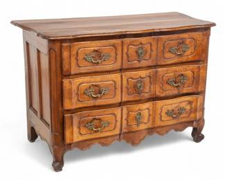 Lot 1063 | Louis XV Carved Walnut Three Drawer Chest, Ca. 1760, H 36" W 51" Depth 25"