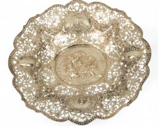 Lot 86 | 800 Eastern European Silver Rococo Centerpiece 1900, W 14" L 15" 26 t oz