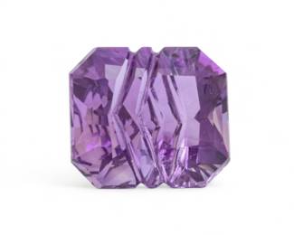 Lot 46 | Fancy Cut 11ct Dark Purple Amethyst Unmounted Gemstone H 0.62"