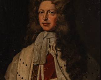 Lot 1025 | After William Aikman (Scottish, 1682-1731) Oil on Canvas, Ca. 18th C., 'Portrait of James Stuart, 1st Earl of Bute', H 30" W 25" Frame Size: H 40.5" W