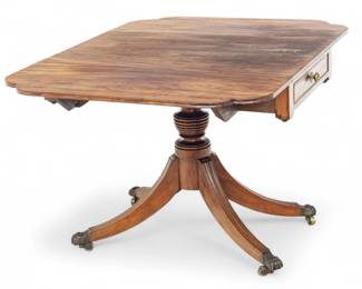 Lot 1065 | American Duncan Phyfe Mahogany Drop Leaf Table, Ca. 1810, H 48" W 28" L 38"
