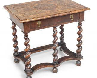 Lot 1074 | Rare And Early English William And Mary Olivewood Oyster Side Table, 1700, H 28" W 33" Depth 22"