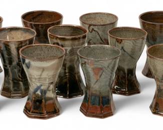 Lot 1040 | John Glick (American, B. 1938-2017) 13 Ceramic Goblet, Ca. 20th Cent, H 5.25" Dia. 3.75" 13 PCS
