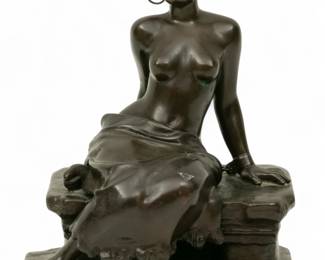 Lot 1044 | Emmanuel Villanis (French, 1858-1914) Bronze Sculpture 'Slave Girl', H 10" W 7" Depth 5"