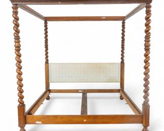 Lot 1080 | English Walnut King Size Bed Late 20th C., H 92" W 84" L 90"