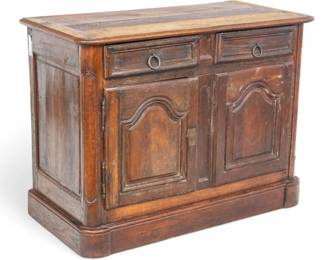 Lot 1099 | Country French Carved Oak Chest 18th/19th C., H 36.5" W 48" Depth 23"
