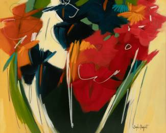 Lot 1030 | Sophie Paquet (Canadian, 1963) Oil on Canvas 'Mes Amours D'ete', H 30" W 36" Frame Size: H 34.75" W 40.75"