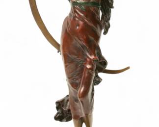 Lot 1052 | After Auguste Moreau (French, 1834-1917) Patinated Bronze Sculpture, 20th C., 'L'Aurore', H 24.5" W 9" L 5.5"