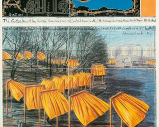 Lot 1010 | Christo And Jeanne-Claude (American) Offset Lithograph in Colors on Wove Paper 2003, 'The Gates VII, from Project for Central Park, New York', H 30.75