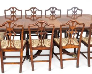 Lot 1059 | Benjamin Palmer Titter (English, 1772-1831) Regency Carved Mahogany Dining Room Table, Ca. 1811-1820, H 29" W 48" L 88"
