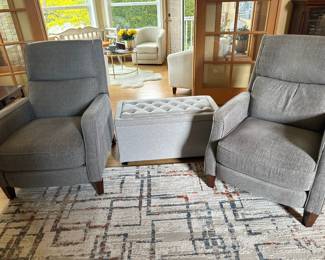 Modern grey armchairs