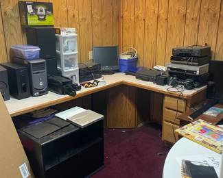 Computers, Wii with 5 games, tvs, vhs, albums, dorm frig