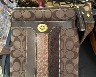 Coach Brown Leather Signature Crossbody