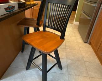 Wood & Black Bar Stools