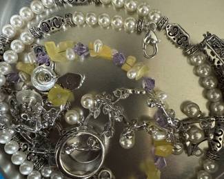 Faux pearl necklace