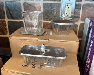 Rodney Kent Hammered Aluminum covered butter dish candy dish