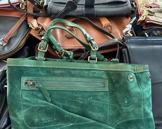 Coach Hamptons Green Suede Bag