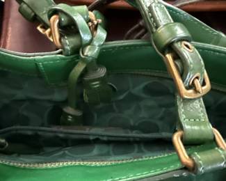 Coach Hamptons Green Suede Bag