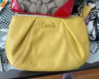 Yellow Leather Coach clutch