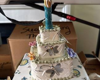 Blue Sky Clayworks Birthday Cake Tea light holder