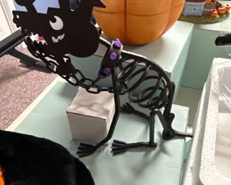 PartyLite Halloween "Sticks the Dog" skeleton tea light candle holder