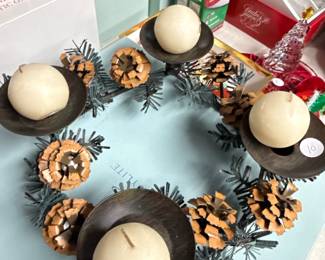 Pinecone Candle Holder wreath