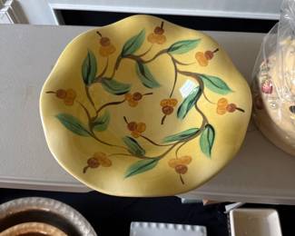 Gail Pittman Pottery Yellow Handpainted bowl