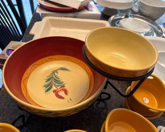 Gail Pittman Sienna Chips & Dip Bowls and Stand
