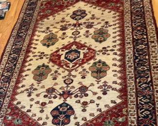 Persian Wool Hand Knotted Rug With Rug Pad