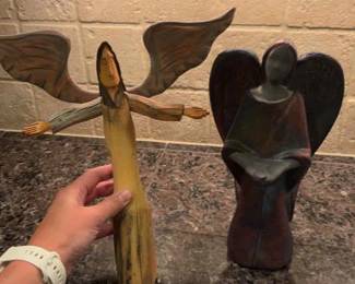Vintage Hand Carved Angel Spirit Angel Figurine