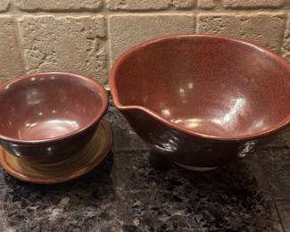 Pottery Bowls, Set Of 2