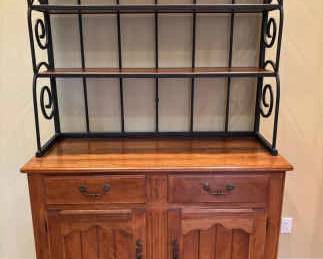 Large Cabinet With Attached Shelving On Top
