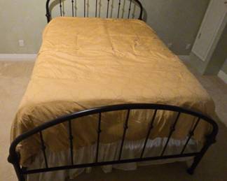 Pottery Barn Queen Size Metal Bed Frame w Headboard Queen Mattress